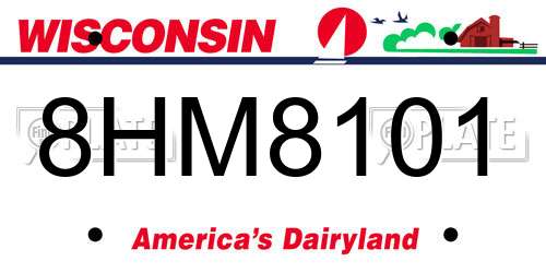 8HM8101 Wisconsin License Plate