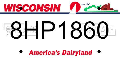 8HP1860 Wisconsin License Plate