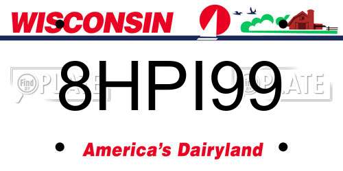 8HPI99 Wisconsin License Plate