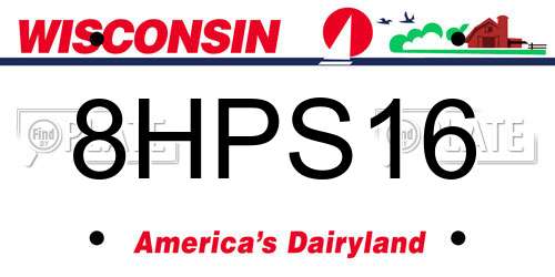 8HPS16 Wisconsin License Plate