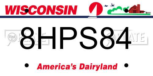 8HPS84 Wisconsin License Plate