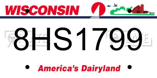8HS1799 Wisconsin License Plate