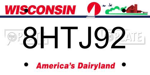 8HTJ92 Wisconsin License Plate
