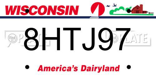 8HTJ97 Wisconsin License Plate