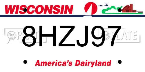 8HZJ97 Wisconsin License Plate