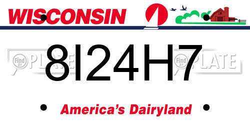 8I24H7 Wisconsin License Plate