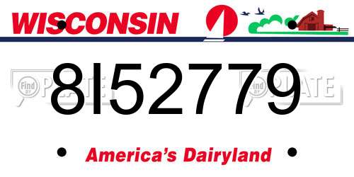 8I52779 Wisconsin License Plate