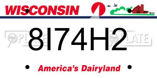 8I74H2 Wisconsin License Plate