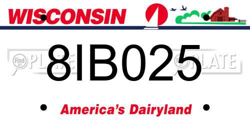 8IB025 Wisconsin License Plate