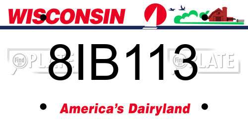8IB113 Wisconsin License Plate