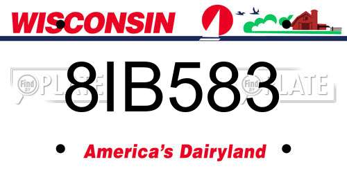 8IB583 Wisconsin License Plate