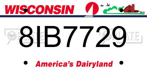 8IB7729 Wisconsin License Plate