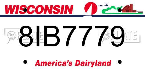 8IB7779 Wisconsin License Plate