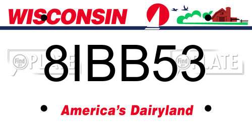 8IBB53 Wisconsin License Plate