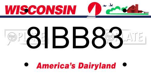 8IBB83 Wisconsin License Plate