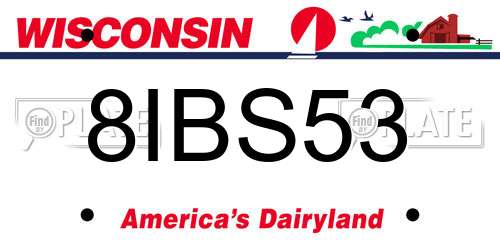 8IBS53 Wisconsin License Plate