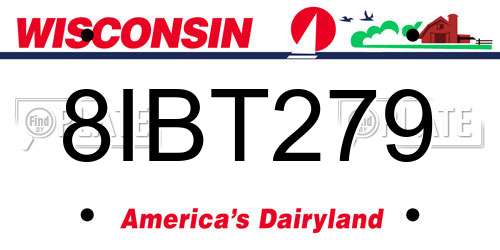 8IBT279 Wisconsin License Plate
