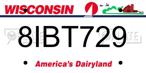 8IBT729 Wisconsin License Plate
