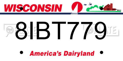 8IBT779 Wisconsin License Plate