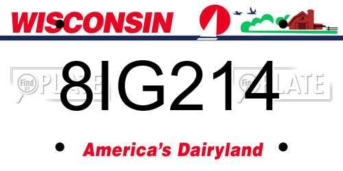 8IG214 Wisconsin License Plate