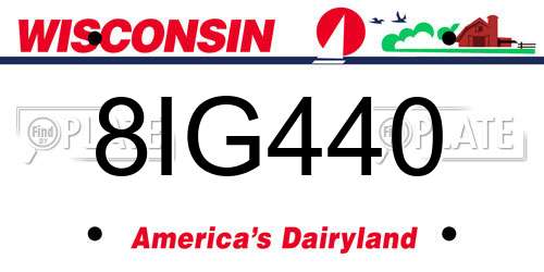 8IG440 Wisconsin License Plate