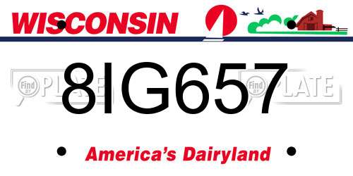 8IG657 Wisconsin License Plate