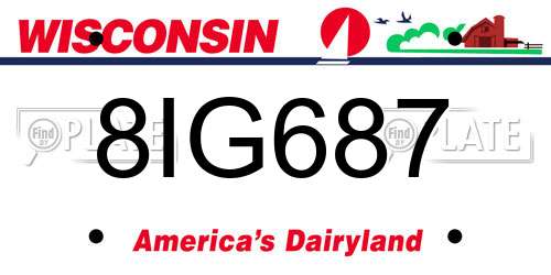 8IG687 Wisconsin License Plate