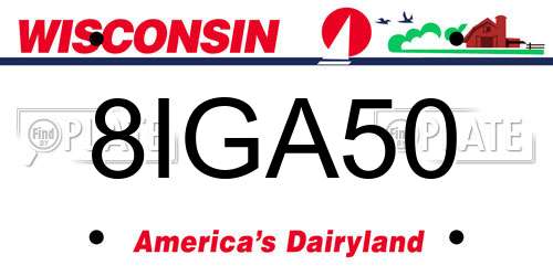 8IGA50 Wisconsin License Plate