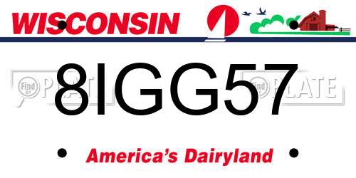 8IGG57 Wisconsin License Plate