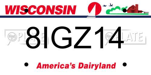 8IGZ14 Wisconsin License Plate