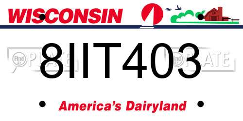 8IIT403 Wisconsin License Plate