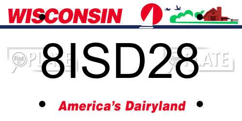 8ISD28 Wisconsin License Plate