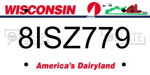 8ISZ779 Wisconsin License Plate