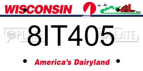 8IT405 Wisconsin License Plate