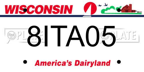 8ITA05 Wisconsin License Plate
