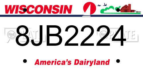 8JB2224 Wisconsin License Plate