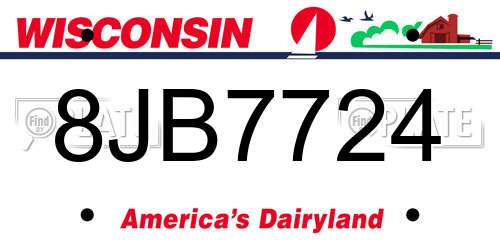 8JB7724 Wisconsin License Plate