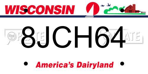 8JCH64 Wisconsin License Plate