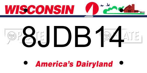 8JDB14 Wisconsin License Plate