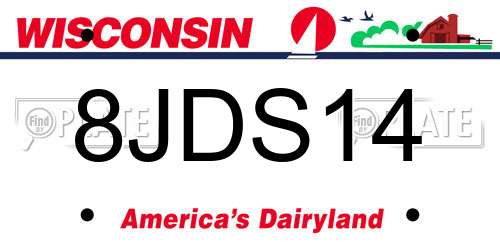 8JDS14 Wisconsin License Plate