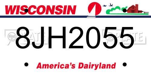 8JH2055 Wisconsin License Plate