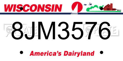 8JM3576 Wisconsin License Plate