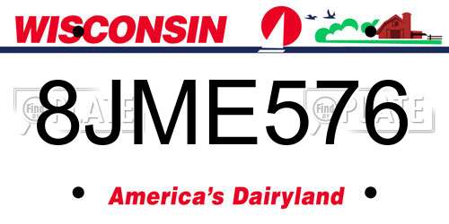8JME576 Wisconsin License Plate
