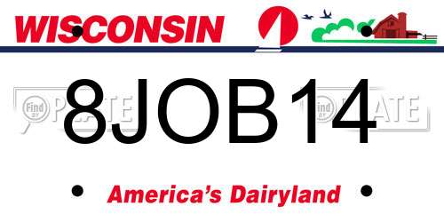 8JOB14 Wisconsin License Plate