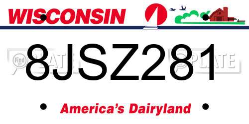 8JSZ281 Wisconsin License Plate