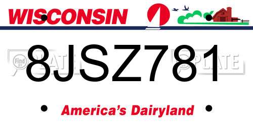 8JSZ781 Wisconsin License Plate