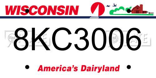 8KC3006 Wisconsin License Plate
