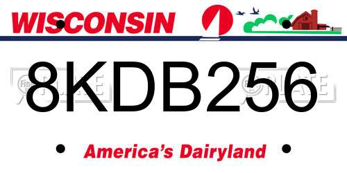8KDB256 Wisconsin License Plate