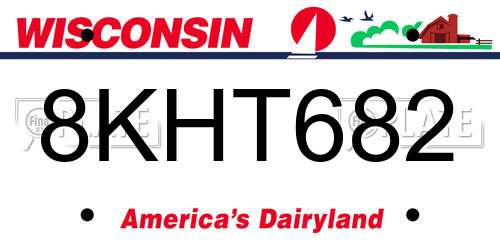 8KHT682 Wisconsin License Plate