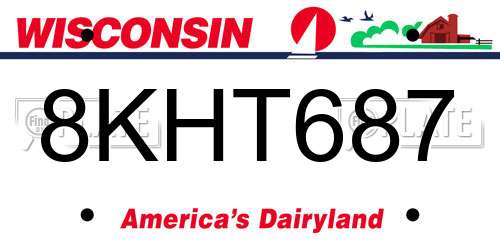8KHT687 Wisconsin License Plate